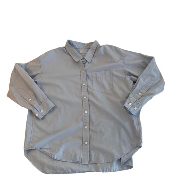 Wilfred Tops - Wilfred Free Size MED Boyfriend Button Down Shirt 100% Cotton Oversized Lgt Blue